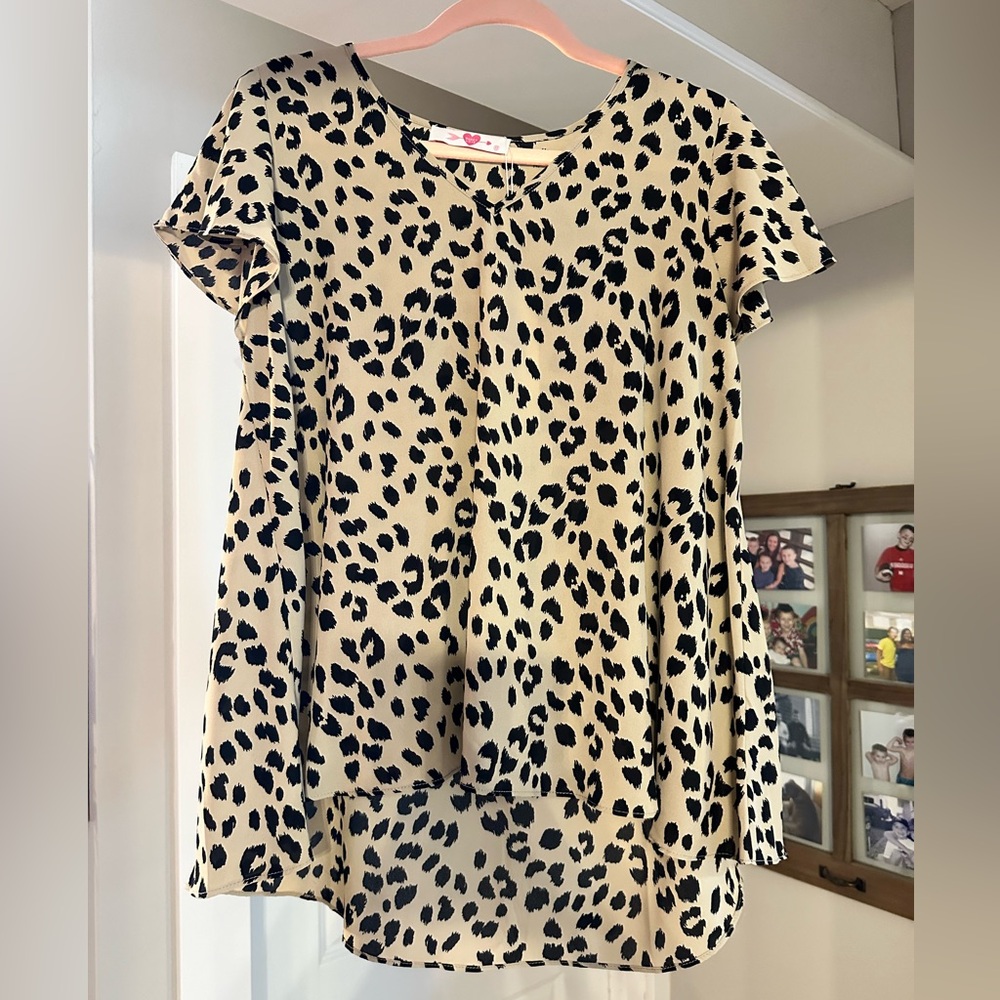 Women’s leopard V Neck Blouse